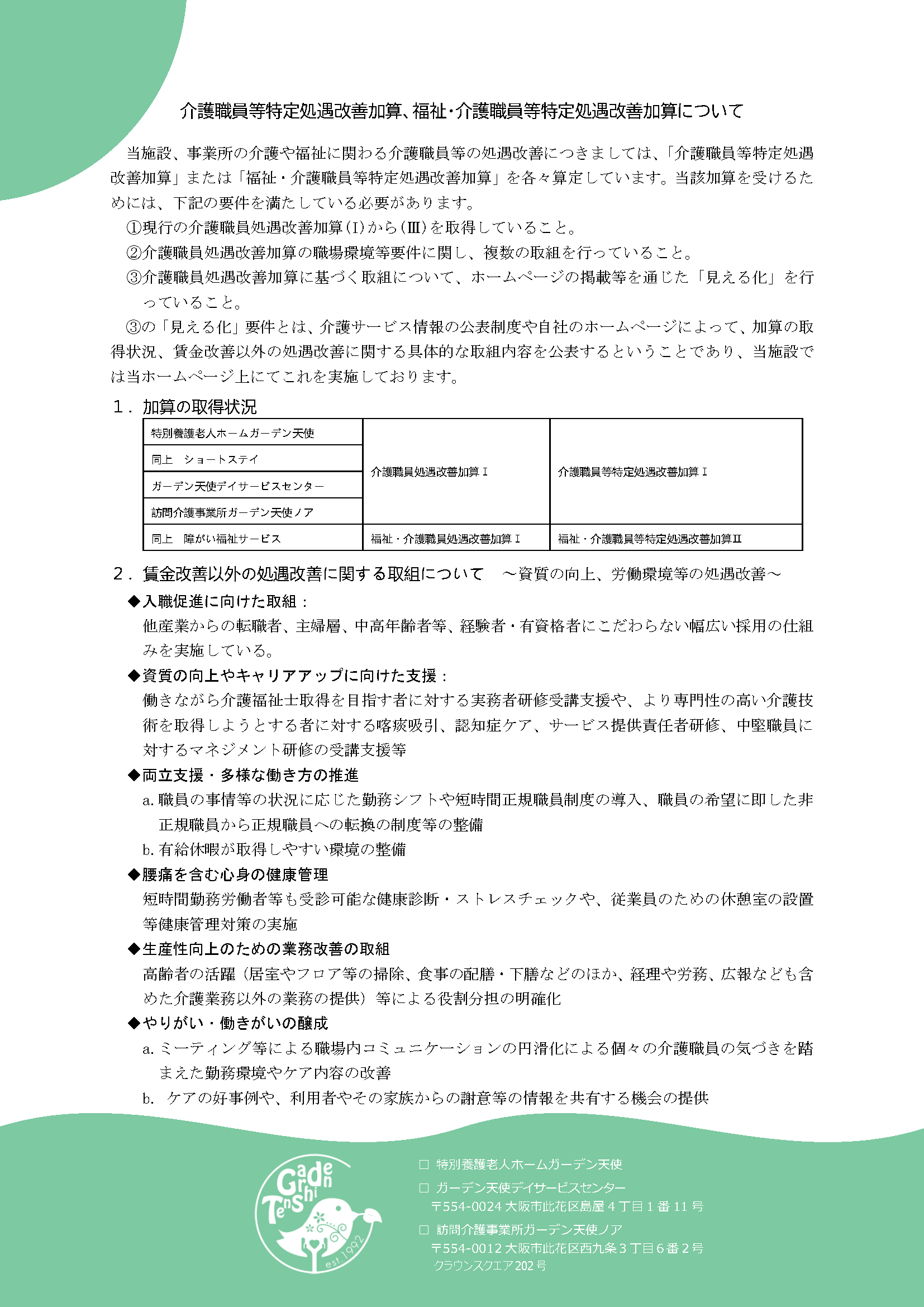 特定処遇改善手当について